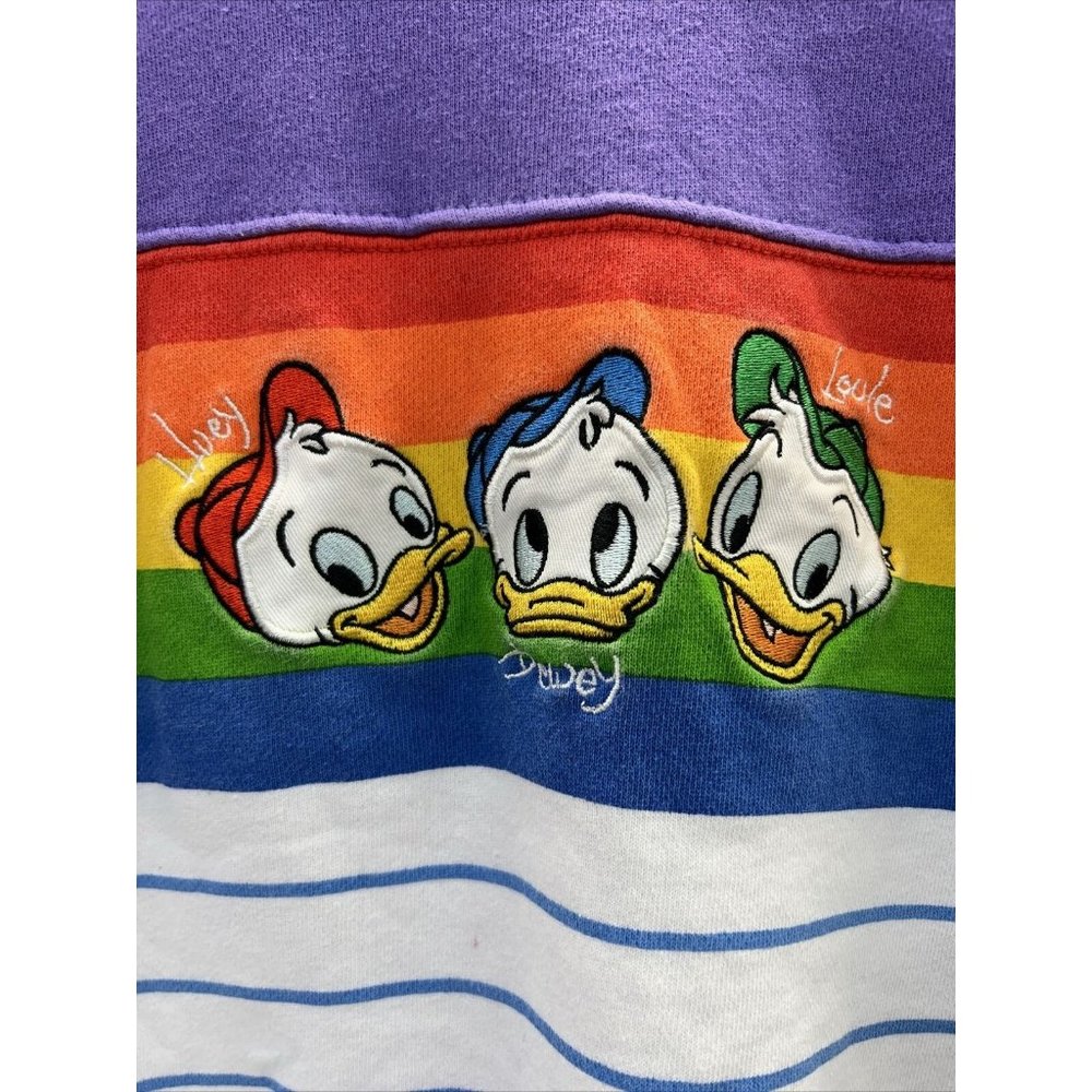 Disney Parks Exclusive Huey Dewey Louie Sweatshirt Size Medium Embroidered